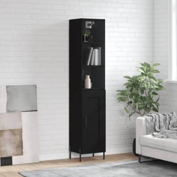 Stylish Highboard Black 34.5x34x180 cm | Hipomarket UK