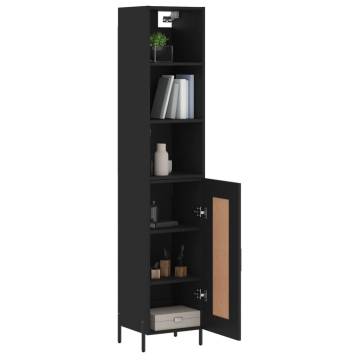 Stylish Highboard Black 34.5x34x180 cm | Hipomarket UK