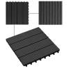 22 PCS Brown WPC Decking Tiles - 30x30 cm for Patios & Balconies