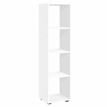 FMD Standing Shelf with 4 Compartments - White Storage Solution