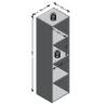 FMD Standing Shelf with 4 Compartments - White Storage Solution