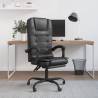 Massage Reclining Office Chair - Black Faux Leather | HipoMarket