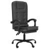 Massage Reclining Office Chair - Black Faux Leather | HipoMarket