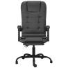 Massage Reclining Office Chair - Black Faux Leather | HipoMarket