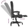 Massage Reclining Office Chair - Black Faux Leather | HipoMarket