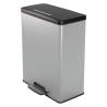 Curver Deco Pedal Bin 65L Silver - Stylish & Easy to Clean