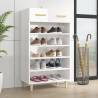 High Gloss White Shoe Cabinet 60x35x105 cm - Hipomarket UK