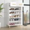 High Gloss White Shoe Cabinet 60x35x105 cm - Hipomarket UK