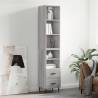 Highboard Grey Sonoma 34.5x34x180 cm Engineered Wood Colour grey sonoma Quantity in Package 1 Model 2 drawers 2 shelves 