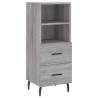 Stylish Highboard Grey Sonoma - 34.5x34x180 cm Engineered Wood