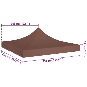 Party Tent Roof 3x3m Brown - Weather Resistant & UV Protected