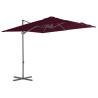 Cantilever Umbrella with Steel Pole Bordeaux Red 250x250 cm Colour red Size 250 x 250 cm Quantity in Package 1 