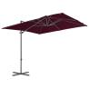 Cantilever Umbrella Bordeaux Red - 250x250 cm | Hipo Market