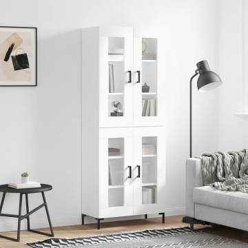 Elegant Highboard White 69.5x34x180 cm - Durable & Stylish