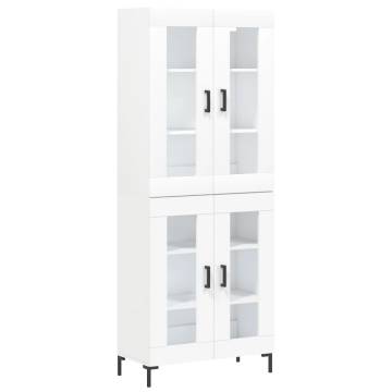 Elegant Highboard White 69.5x34x180 cm - Durable & Stylish