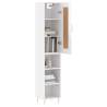 Stylish Highboard High Gloss White - 34.5x34x180 cm