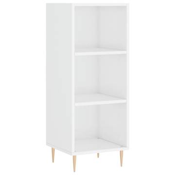 Stylish Highboard High Gloss White - 34.5x34x180 cm