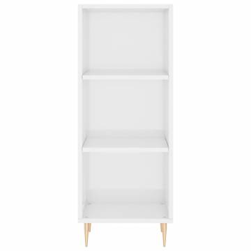 Stylish Highboard High Gloss White - 34.5x34x180 cm