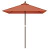 Terracotta Garden Parasol with Wooden Pole | 198x198 cm