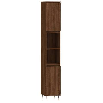 Bathroom Cabinet Brown Oak 30x30x190 cm - Durable & Stylish