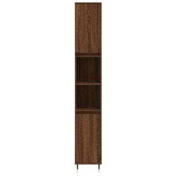 Bathroom Cabinet Brown Oak 30x30x190 cm - Durable & Stylish