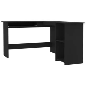 L-Shaped Corner Desk Black - Stylish & Functional Office Furniture