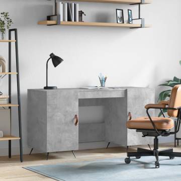 Elegant Concrete Grey Desk 140x50 cm | Durable & Stylish