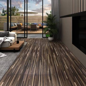 Self-Adhesive PVC Flooring Planks - Striped Brown 5.21 m²