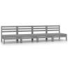 Garden Middle Sofas 4 pcs Grey Solid Pinewood Colour grey Model middle sofa (4 pcs) Number of 1 