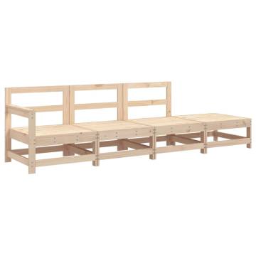 4 Piece Solid Wood Pine Garden Lounge Set | Hipomarket