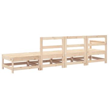 4 Piece Solid Wood Pine Garden Lounge Set | Hipomarket