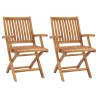 Folding Garden Chairs 2 pcs Solid Teak Wood Quantity in Package 2 Model with armrest Number of 1 