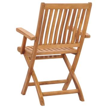 Folding Garden Chairs 2 pcs Solid Teak Wood - Stylish & Durable