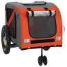 Durable Pet Bike Trailer - Orange & Black Oxford Fabric