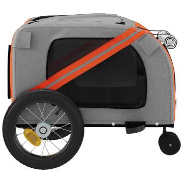 Durable Pet Bike Trailer - Orange & Black Oxford Fabric