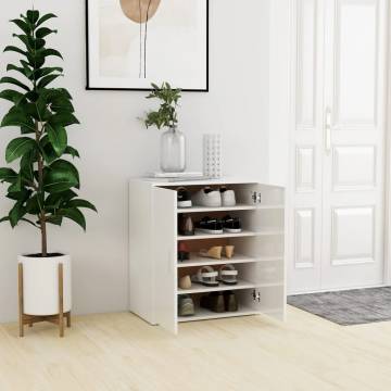 High Gloss White Shoe Cabinet - 60x35x70 cm | HipoMarket