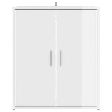 High Gloss White Shoe Cabinet - 60x35x70 cm | HipoMarket