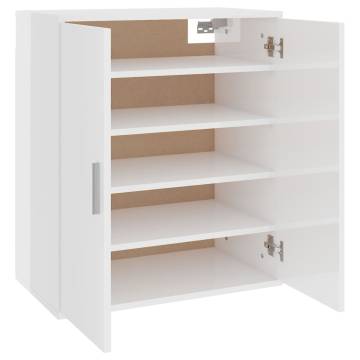 High Gloss White Shoe Cabinet - 60x35x70 cm | HipoMarket