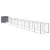 Durable Dog House with Run Anthracite - Galvanised Steel 110x122x110cm