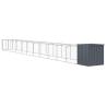 Durable Dog House with Run Anthracite - Galvanised Steel 110x122x110cm