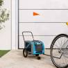 Pet Bike Trailer Blue and Black Oxford Fabric and Iron Colour blue Size 122 x 52 x 53 cm 