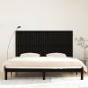 Elegant Black Wall Headboard - Solid Pine Wood 204x3x110 cm