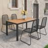 5 Piece Garden Dining Set PVC Rattan Black and Brown Colour black and brown Size 150 cm table length Number of 4 