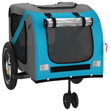 Pet Bike Trailer - Blue & Black Durable Oxford Fabric