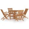 5 Piece Folding Outdoor Dining Set - Solid Teak Wood