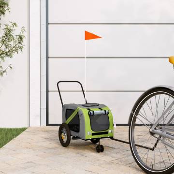 Pet Bike Trailer - Green & Black Oxford Fabric | HipoMarket