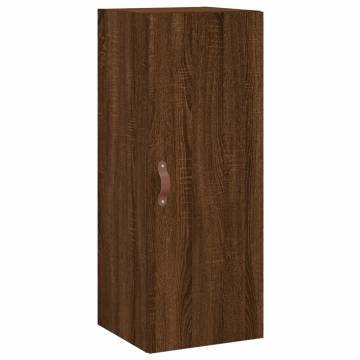 Stylish Highboard in Brown Oak | 34.5x34x180 cm Engineered Wood