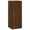 Stylish Highboard in Brown Oak | 34.5x34x180 cm Engineered Wood