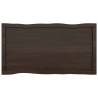 Table Top Dark Brown Solid Wood Live Edge | 100x50cm