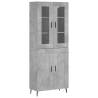 Stylish Highboard in Concrete Grey | 69.5 x 34 x 180 cm